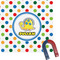 Dots & Dinosaur Square Fridge Magnet (Personalized)