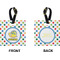 Dots & Dinosaur Square Luggage Tag (Front + Back)