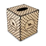 Dots & Dinosaur Wood Tissue Box Cover - Square (Personalized)