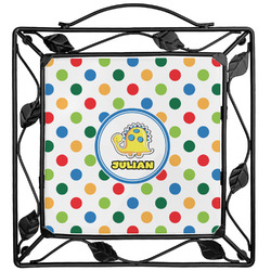Dots & Dinosaur Square Trivet (Personalized)