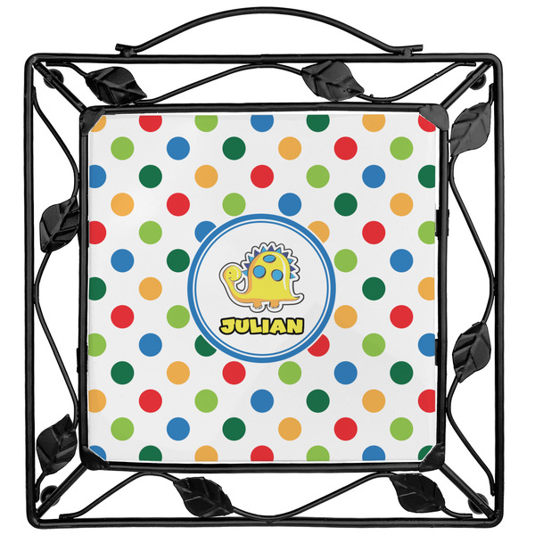 Custom Dots & Dinosaur Square Trivet (Personalized)