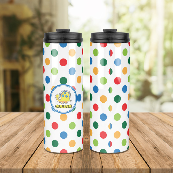 Dots & Dinosaur Stainless Steel Tumbler - Lifestyle