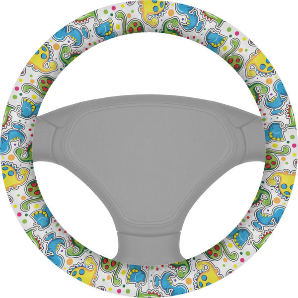 Custom Dots & Dinosaur Steering Wheel Cover