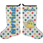 Dots & Dinosaur Holiday Stocking - Double-Sided - Neoprene (Personalized)