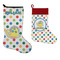 Dots & Dinosaur Stockings - Side by Side compare
