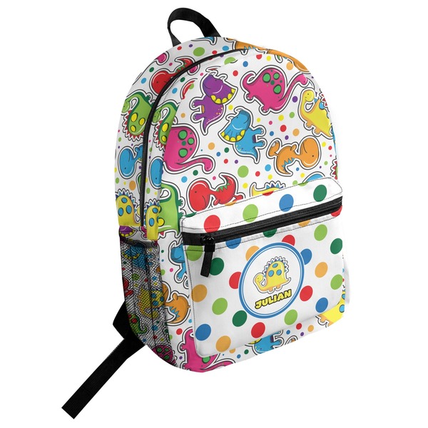 Custom Dots & Dinosaur Student Backpack (Personalized)