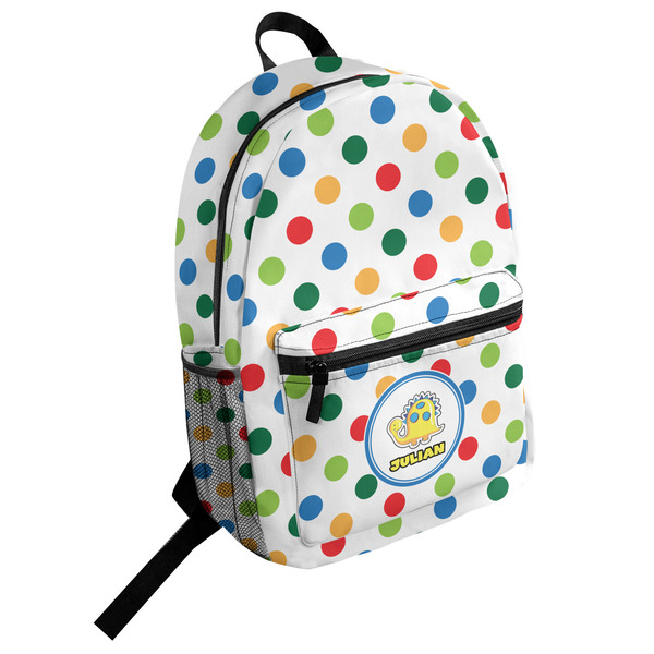 Custom Dots & Dinosaur Student Backpack (Personalized)