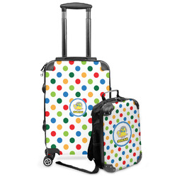 Dots & Dinosaur Kids 2-Piece Luggage Set - Suitcase & Backpack (Personalized)