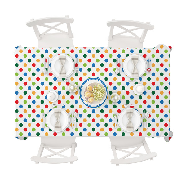 Dots & Dinosaur Tablecloths (58"x102") - TOP VIEW