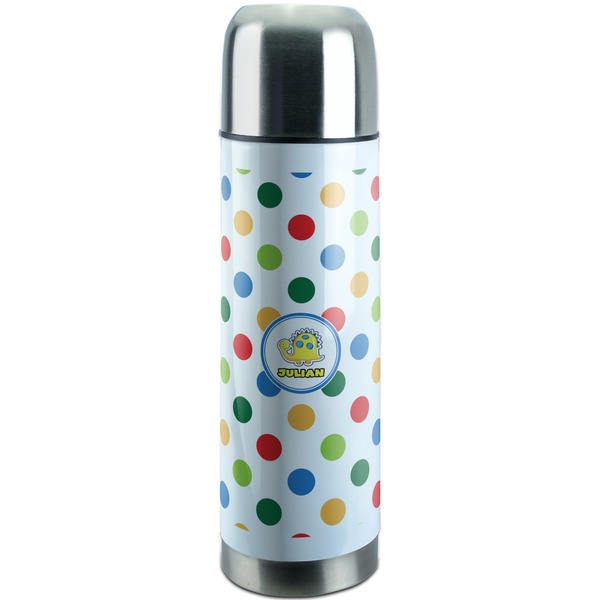 Custom Dots & Dinosaur Stainless Steel Thermos (Personalized)