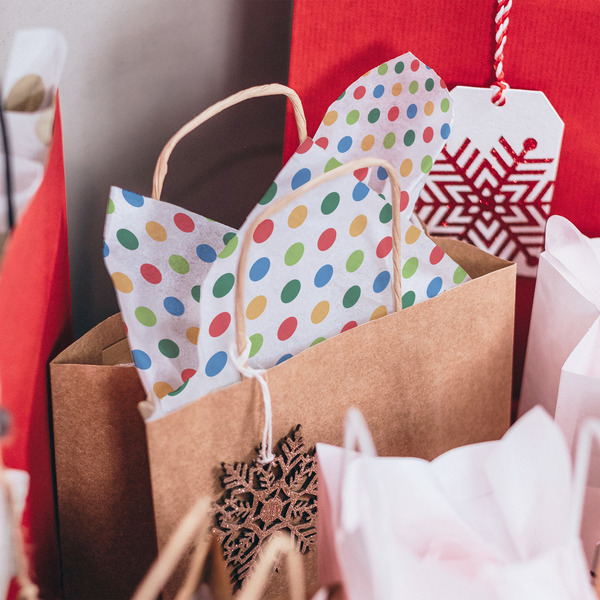 Dots & Dinosaur Tissue Paper - In Gift Bag