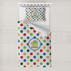Dots & Dinosaur Toddler Bedding w/ Name or Text