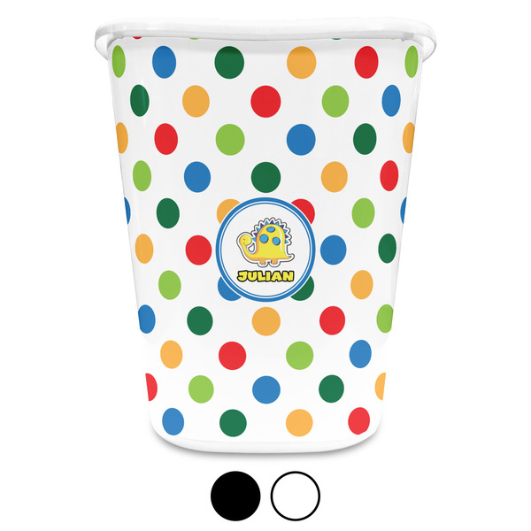 Dots & Dinosaur Personalized Trash Can
