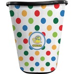 Dots & Dinosaur Waste Basket - Double Sided (Black) (Personalized)