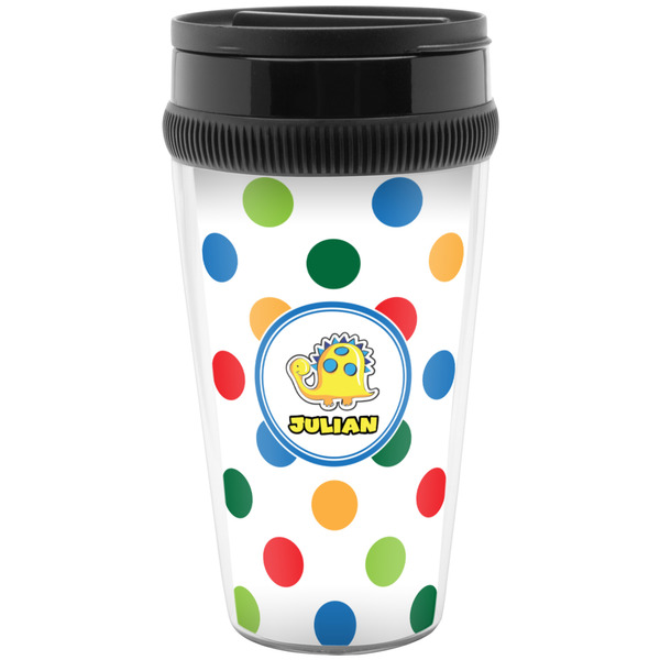 Custom Dots & Dinosaur Acrylic Travel Mug without Handle (Personalized)