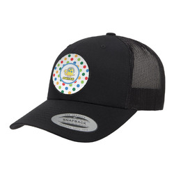 Dots & Dinosaur Trucker Hat - Black (Personalized)