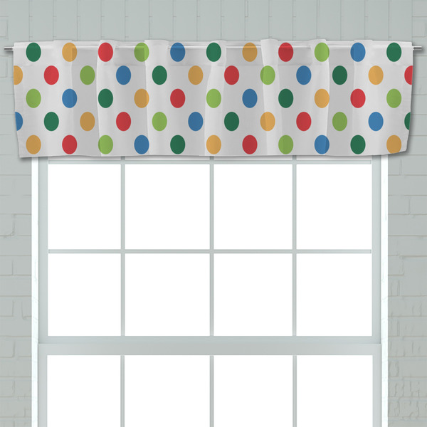 Dots & Dinosaur Valance - Closeup on window