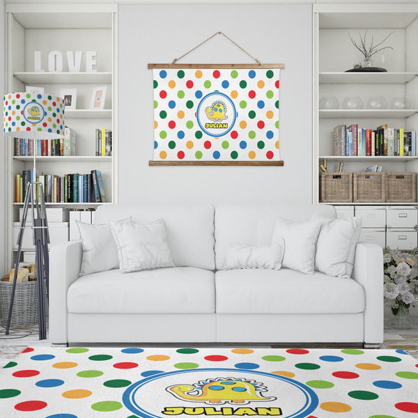 Dots & Dinosaur Wall Hanging Tapestry - IN CONTEXT