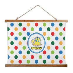 Dots & Dinosaur Wall Hanging Tapestry - Wide (Personalized)