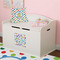 Dots & Dinosaur Wall Monogram on Toy Chest