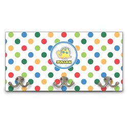 Dots & Dinosaur Wall Mounted Coat Rack (Personalized)