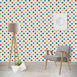 Dots & Dinosaur Wallpaper & Surface Covering (Water Activated - Removable)