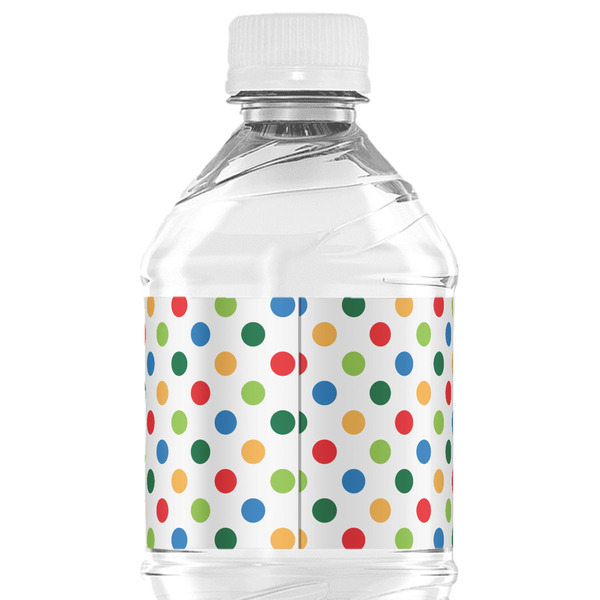 Dots & Dinosaur Water Bottle Label - Back View