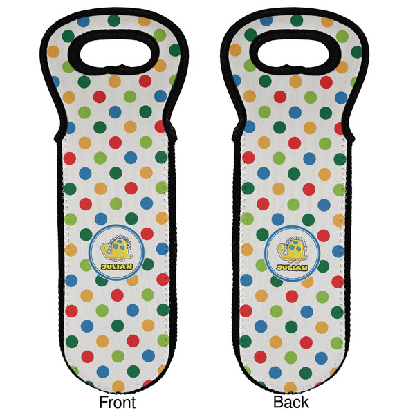 Dots & Dinosaur Wine Tote Front & Back