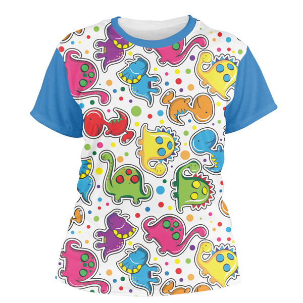 Custom Dots & Dinosaur Women's Crew T-Shirt