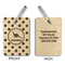 Dots & Dinosaur Wood Luggage Tags - Rectangle - Approval
