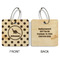 Dots & Dinosaur Wood Luggage Tags - Square - Approval