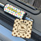 Dots & Dinosaur Wood Luggage Tags - Square - Lifestyle