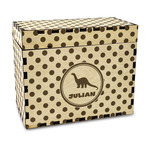 Dots & Dinosaur Wood Recipe Box - Laser Engraved (Personalized)