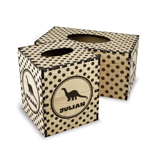 Dots & Dinosaur Wood Tissue Box Covers - Parent/Main