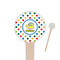 Dots & Dinosaur 4" Round Wooden Food Picks - Single Sided (Personalized)