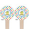 Dots & Dinosaur Wooden 4" Food Pick - Round - Double Sided - Front & Back