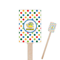 Dots & Dinosaur Rectangle Wooden Stir Sticks (Personalized)