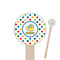 Dots & Dinosaur Round Wooden Food Picks (Personalized)