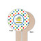 Dots & Dinosaur Wooden 6" Food Pick - Round - Single Sided - Front & Back
