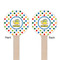 Dots & Dinosaur Wooden 6" Stir Stick - Round - Double Sided - Front & Back