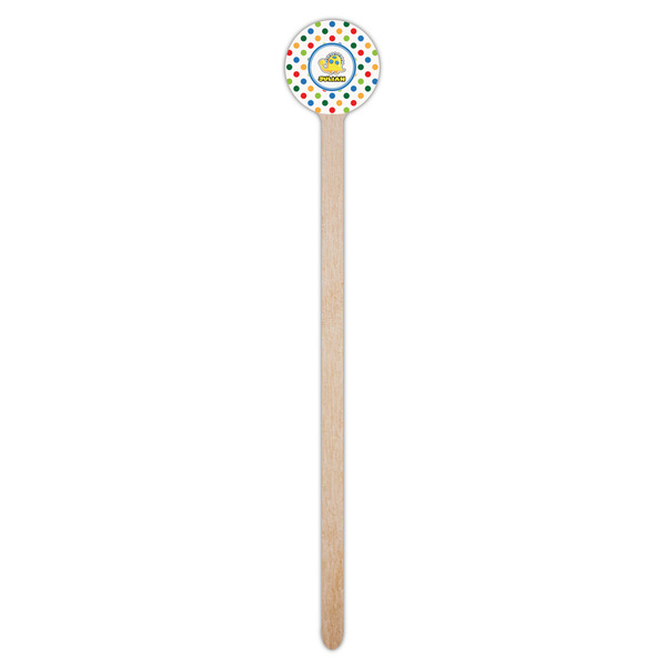 Dots & Dinosaur Wooden 7.5" Stir Stick - Round - Single Stick