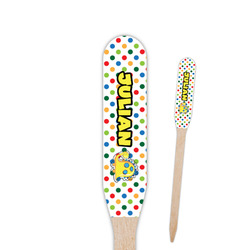 Dots & Dinosaur Paddle Wooden Food Picks - Single Sided (Personalized)