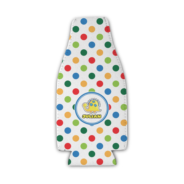 Custom Dots & Dinosaur Zipper Bottle Cooler (Personalized)