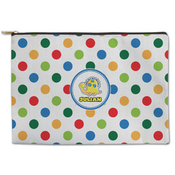 Dots & Dinosaur Zipper Pouch (Personalized)