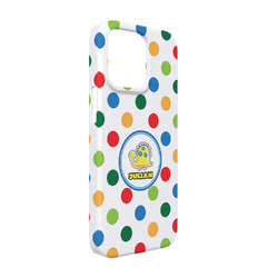 Dots & Dinosaur iPhone Case - Plastic - iPhone 13 (Personalized)