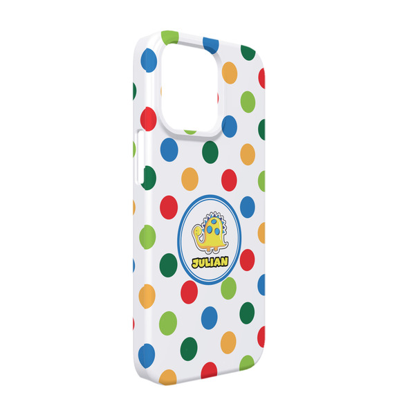 Custom Dots & Dinosaur iPhone Case - Plastic - iPhone 13 (Personalized)
