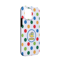 Dots & Dinosaur iPhone Case - Rubber Lined - iPhone 13 Mini (Personalized)