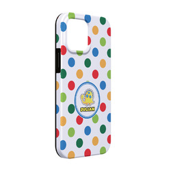 Dots & Dinosaur iPhone Case - Rubber Lined - iPhone 13 (Personalized)