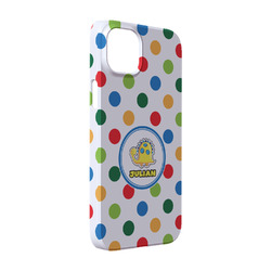 Dots & Dinosaur iPhone Case - Plastic - iPhone 14 (Personalized)