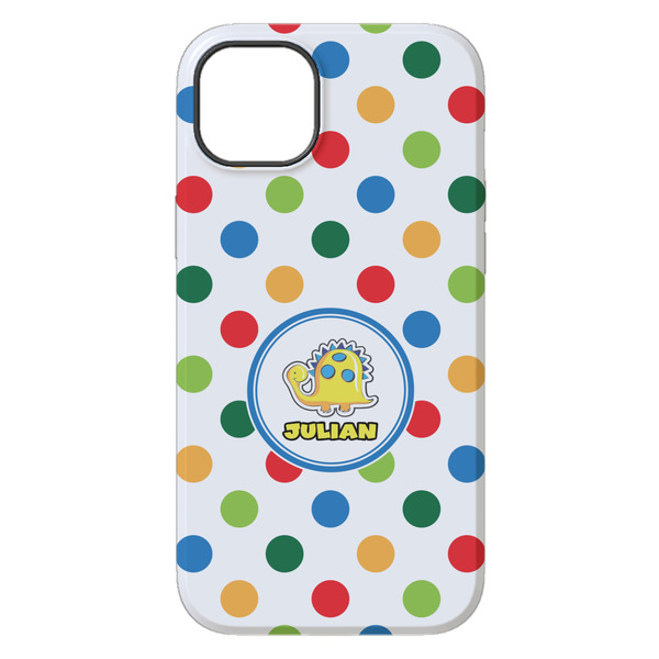 Dots & Dinosaur iPhone 14 Plus Tough Case - Back